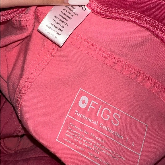 Figs Pink drawstring Scrub Pants L medical uniform scrubs - Picture 2 of 6